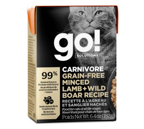 GO! SOLUTIONS CARNIVORE Grain-Free Minced Lamb + Wild Boar Recipe for Cats