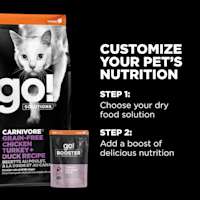 Customize your pet's nutrition with dry food plus Booster recipes