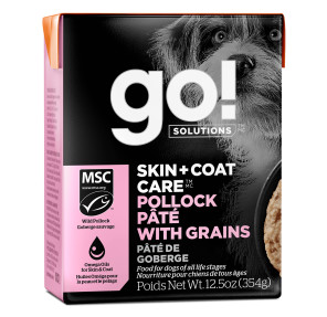 GO! SOLUTIONS SKIN + COAT CARE Pollock Pâté with Grains for Dogs