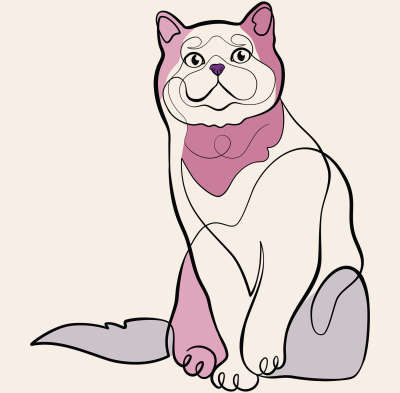 Purple cat illustration