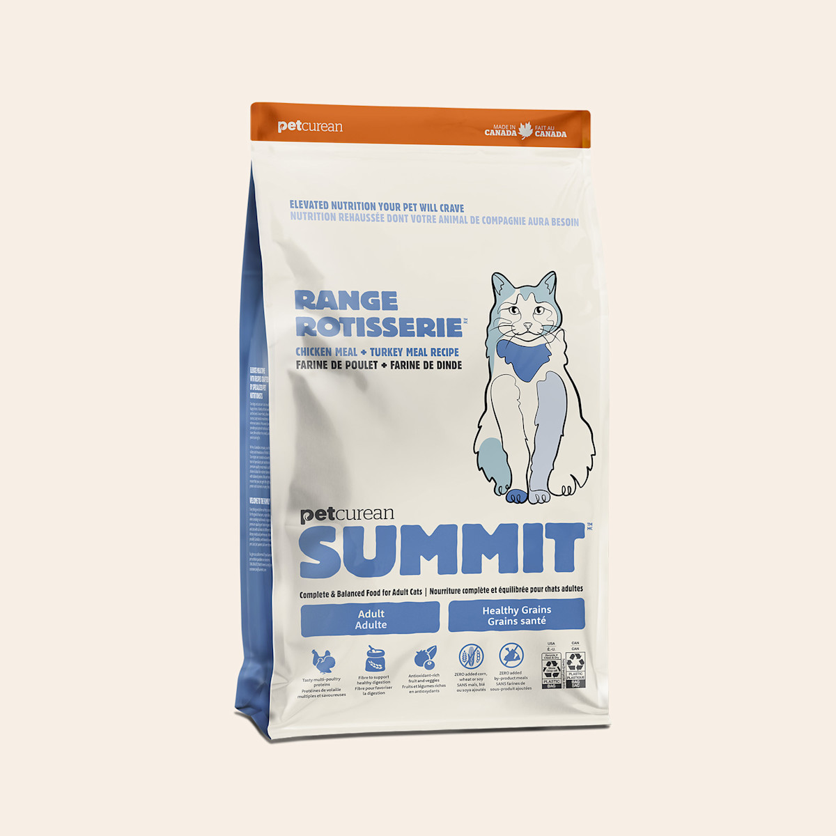 Summit Range Rotisserie Chicken Meal + Turkey Meal Recipe dry food for adult cats