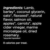 Go! Solutions Benefit Chews Skin + Coat Care Lamb Recipe dog treats ingredients