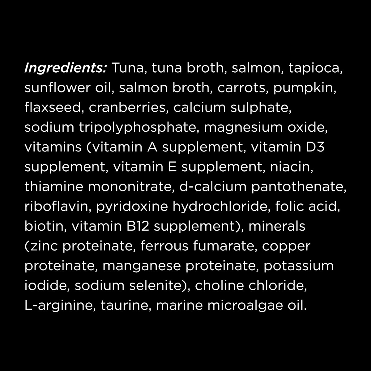 Go! Solutions Booster Brain Health Tuna + Salmon Pâté cat food topper ingredients