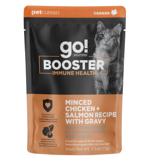 GO! Booster IMMUNE HEALTH Minced Chicken + Salmon Recipe with Gravy for Cats