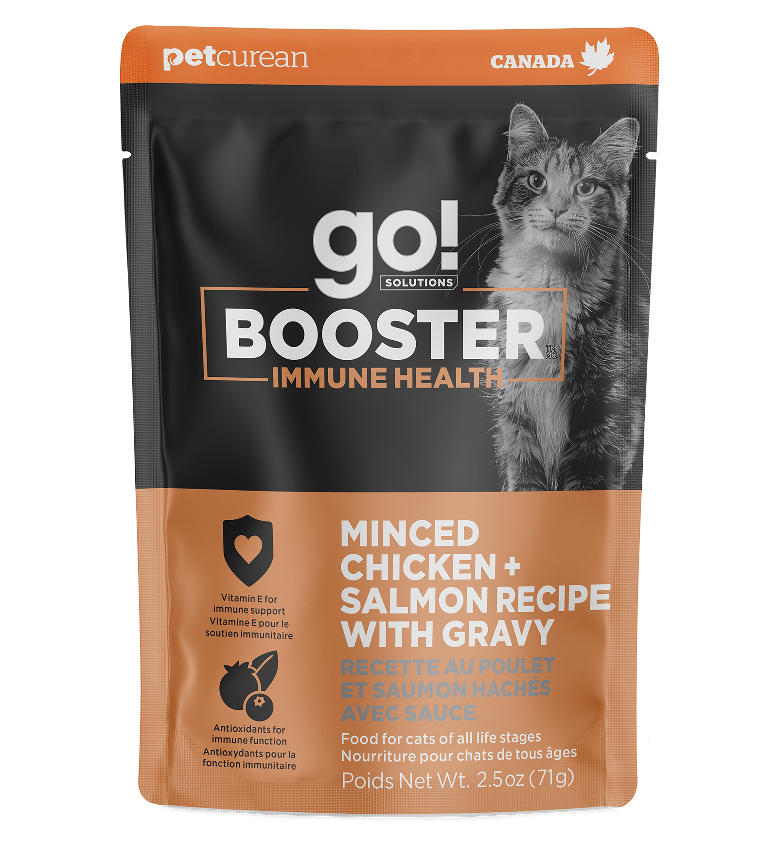 Go! Booster Immune Health Minced Chicken + Salmon Recipe with Gravy for Cats