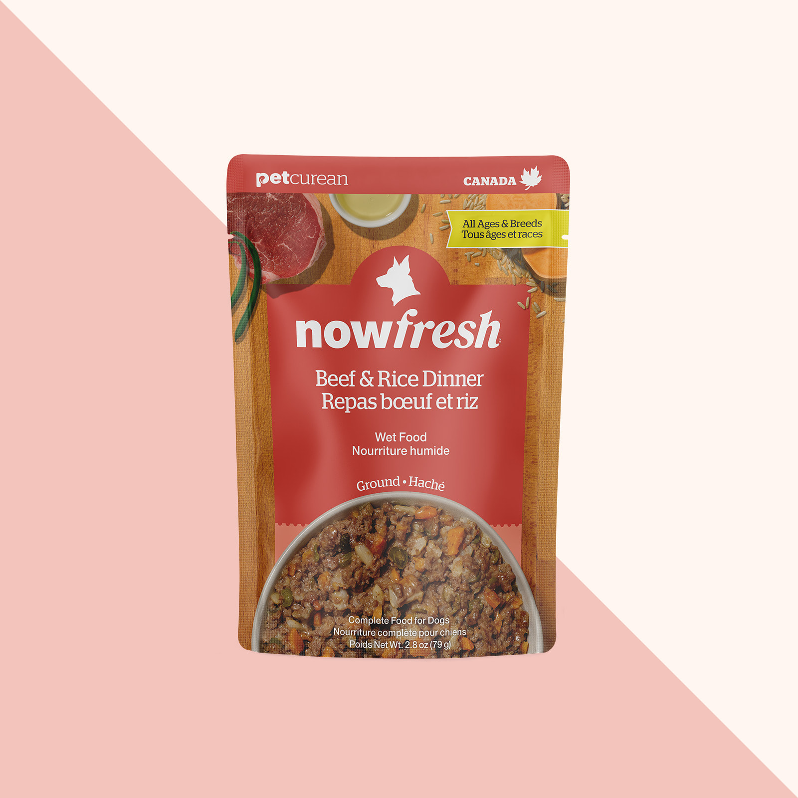 Nourriture humide pour chiens Now Fresh, repas au bœuf et au riz