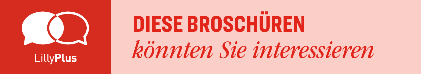 Banner mit dem Hinweis „LillyPlus - Diese Broschüren könnte Sie interessieren“.