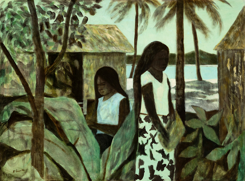 Ray Crooke Estate, Landscape and figures, Fiji — Artwork — Philip Bacon ...
