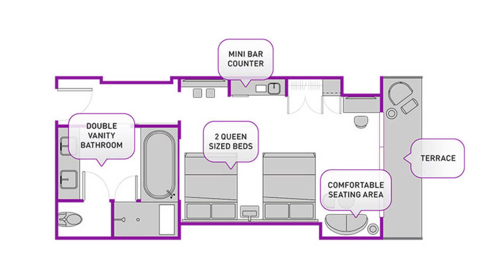 Terrace Studio Two Queens floor plan