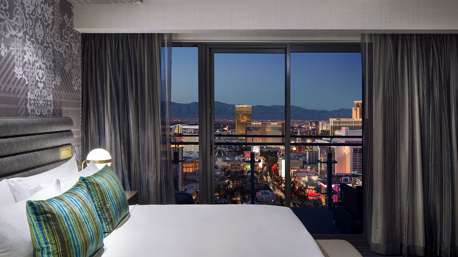 Las Vegas Luxury Hotel Rooms And Suites The Cosmopolitan   1600 Terrace Studio Bed Night FV NEW Wide Web 