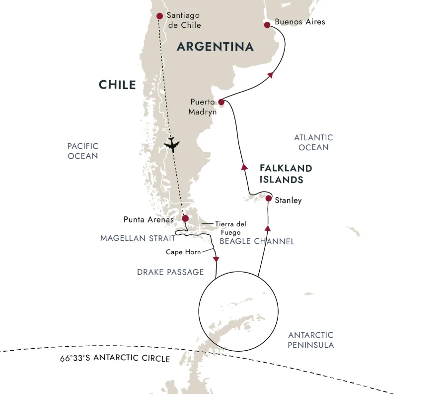 A map of the destination route