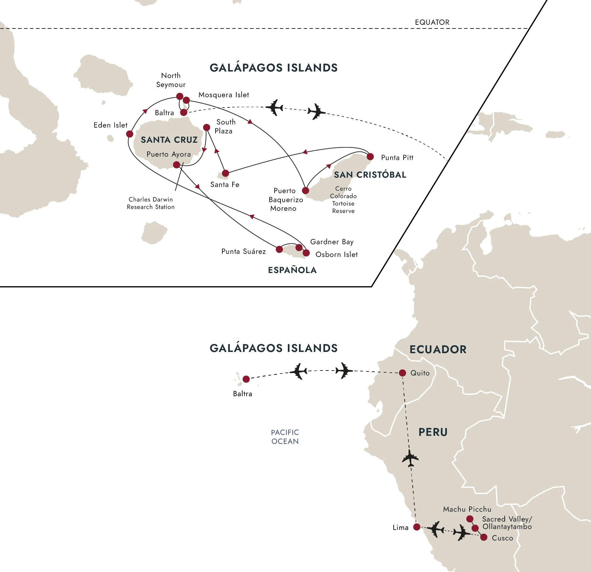 A map of the destination route