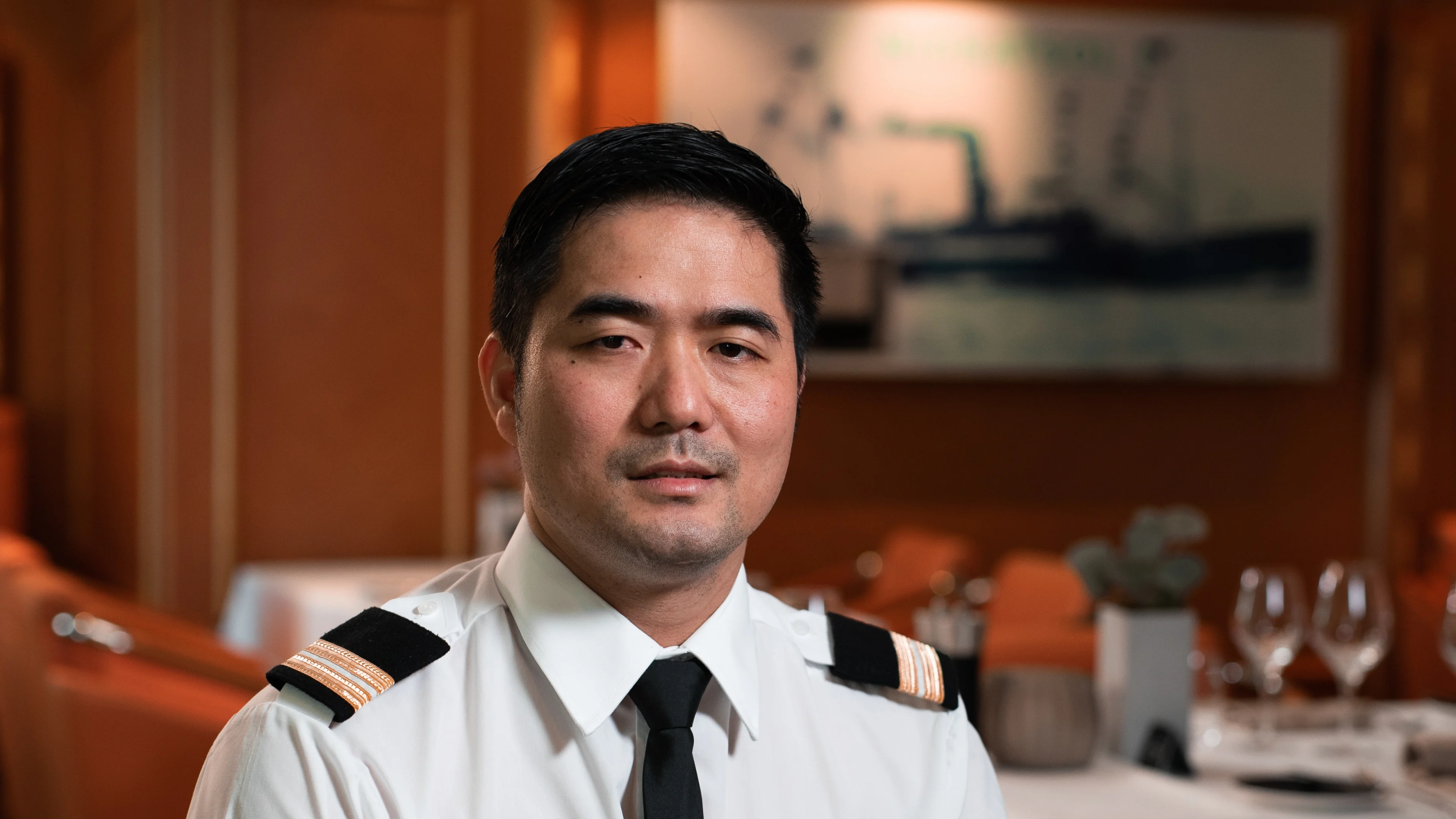 Ariel Valencia, Restaurant Manager onboard MS Maud - Photo Credit: Tom Woodstock.