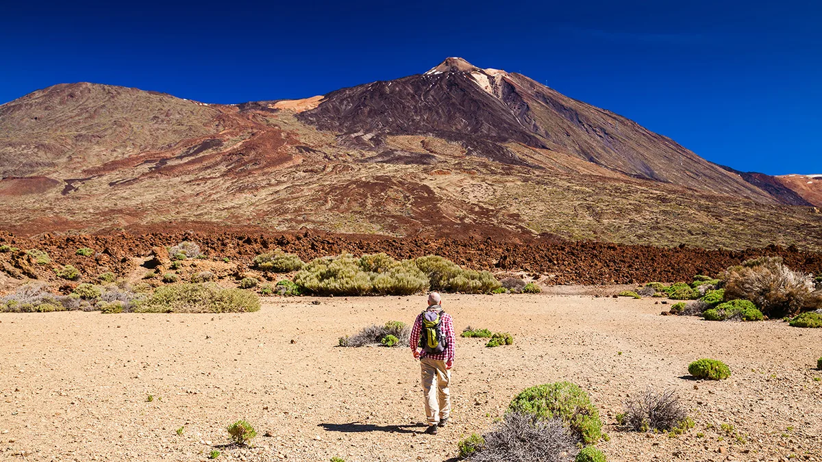  On a hike in the Teide National Park on Tenerife, Canary Islands. Credit: Shutterstock