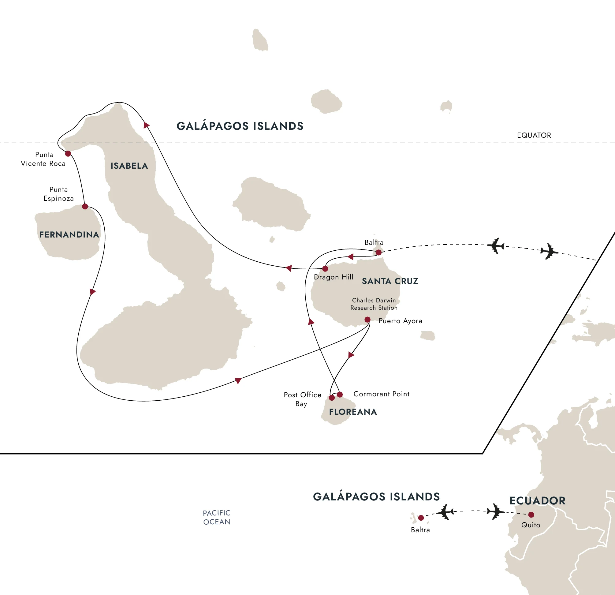 A map of the destination route