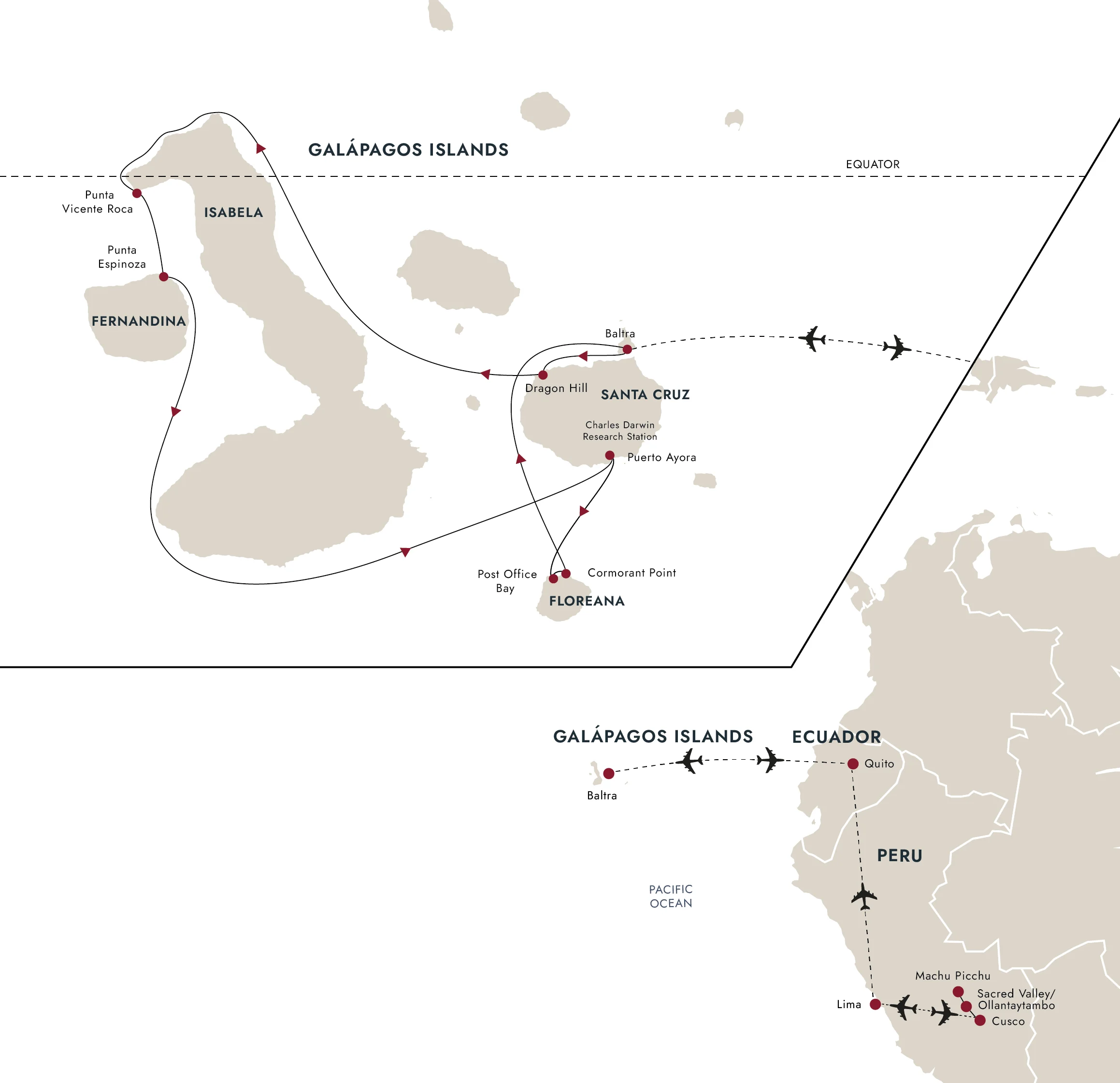 A map of the destination route