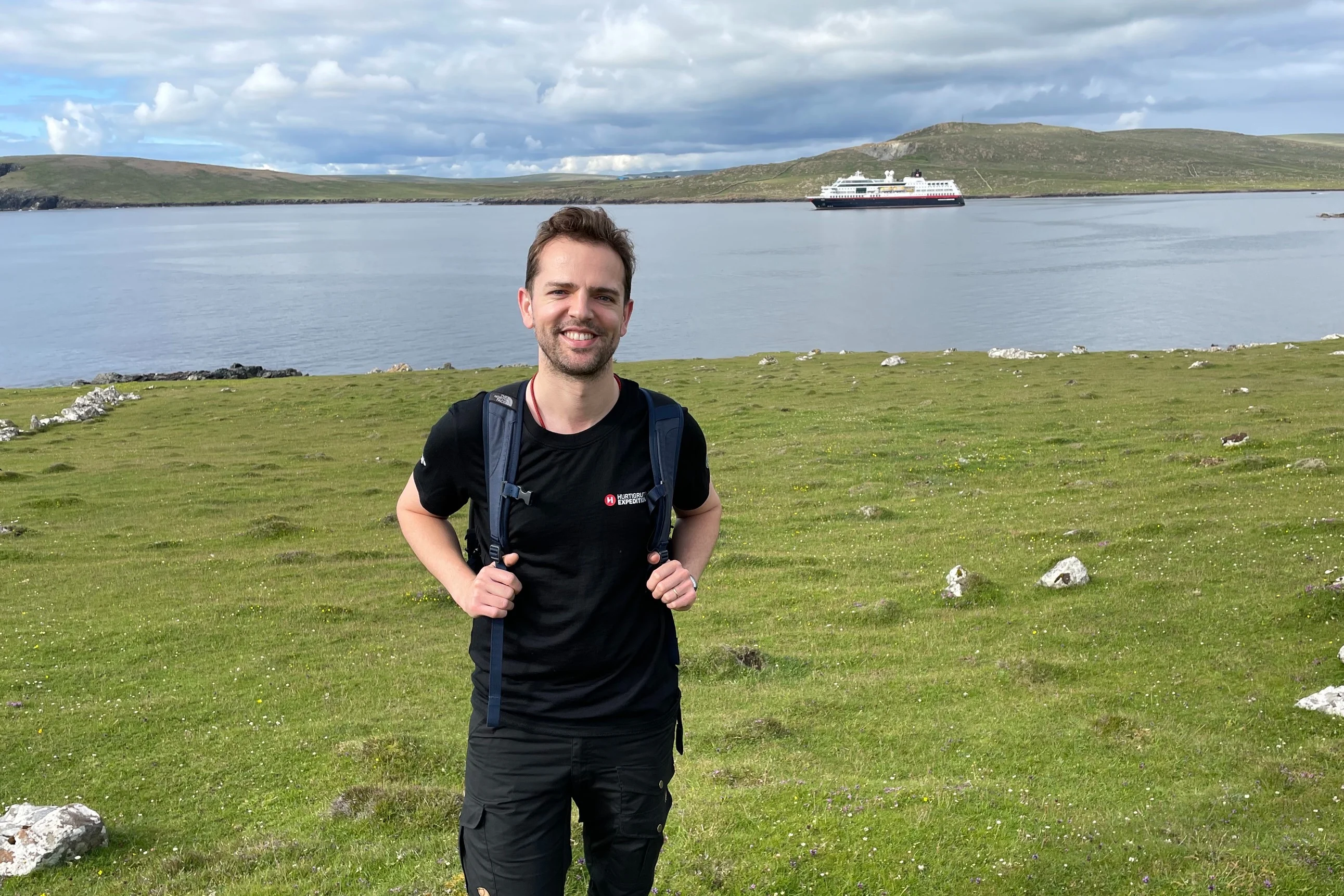 Dr. Henry Evans in front of MS Maud in Iceland. Credit: Dr. Henry Evans