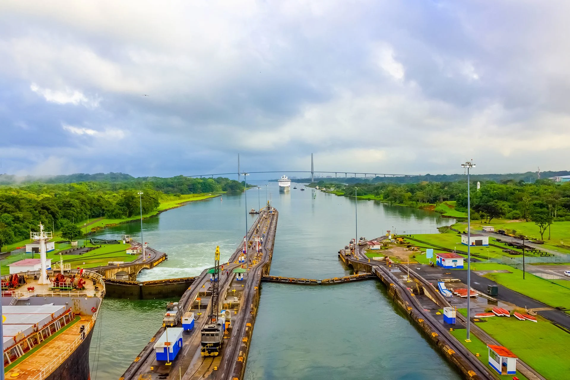 A view of the Panama Canal from a cruise ship. Photo: Shutterstock.