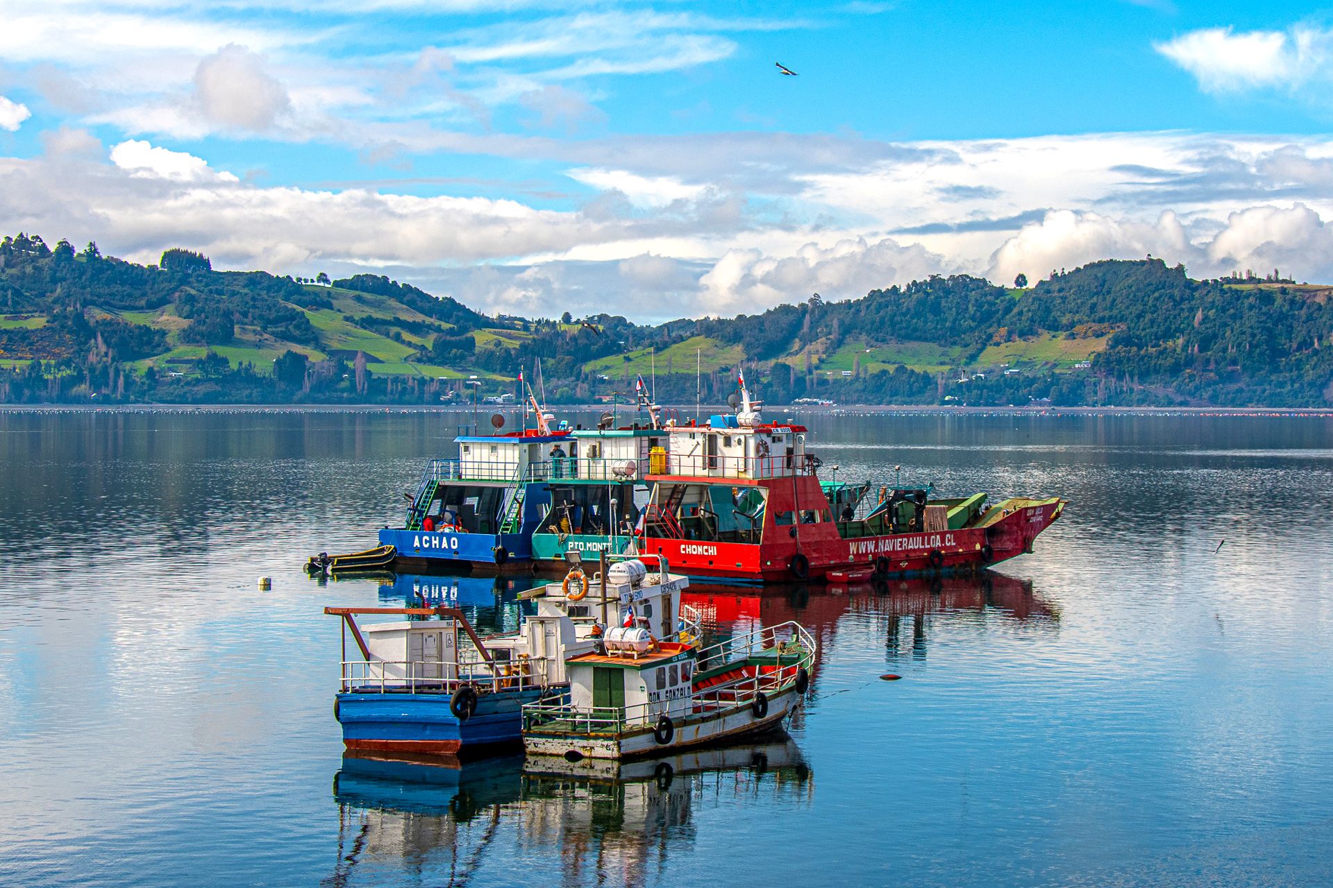 Little Fishing Boats in Chonchi, Chiloe, Chile, South America