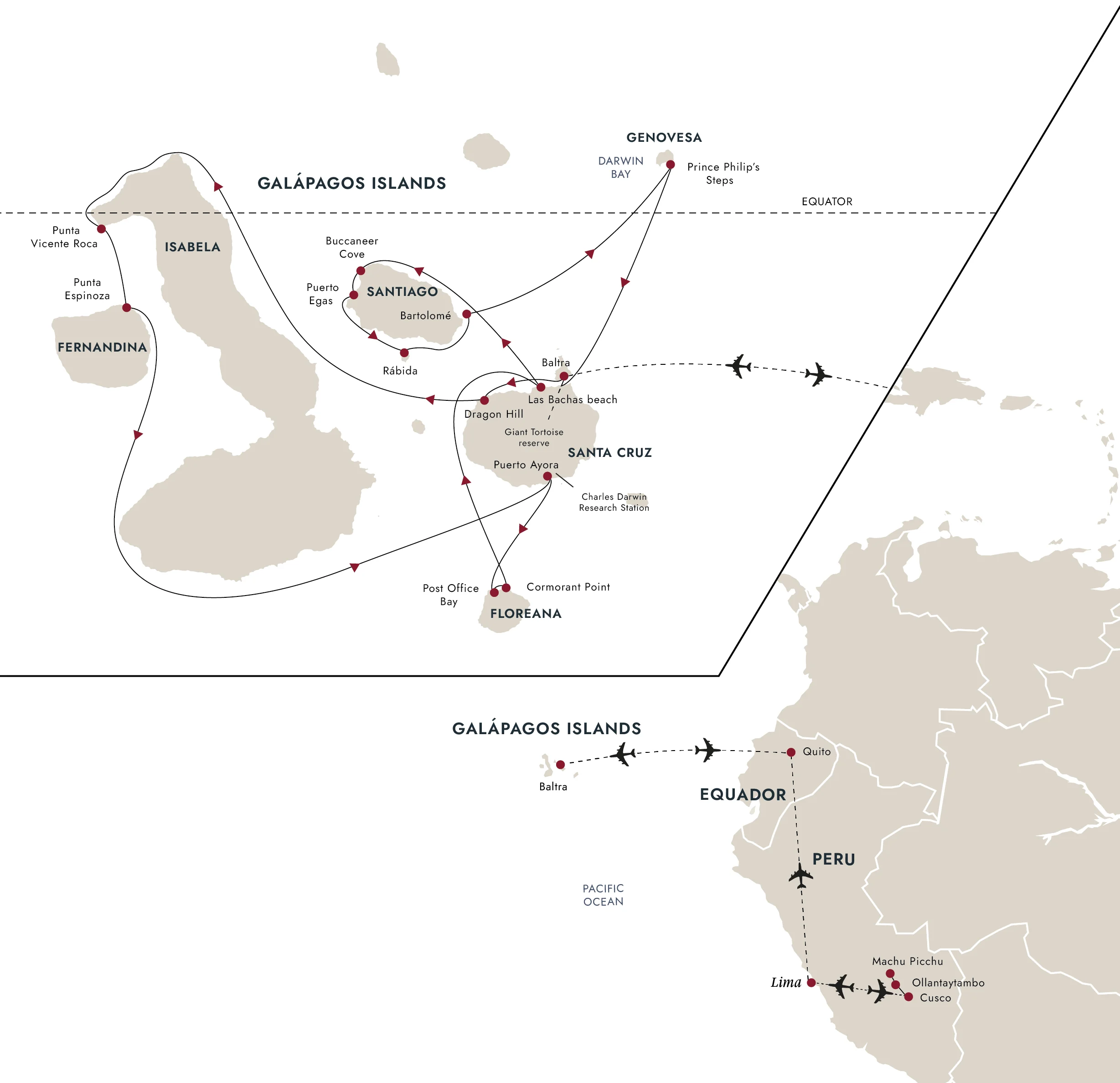 A map of the destination route