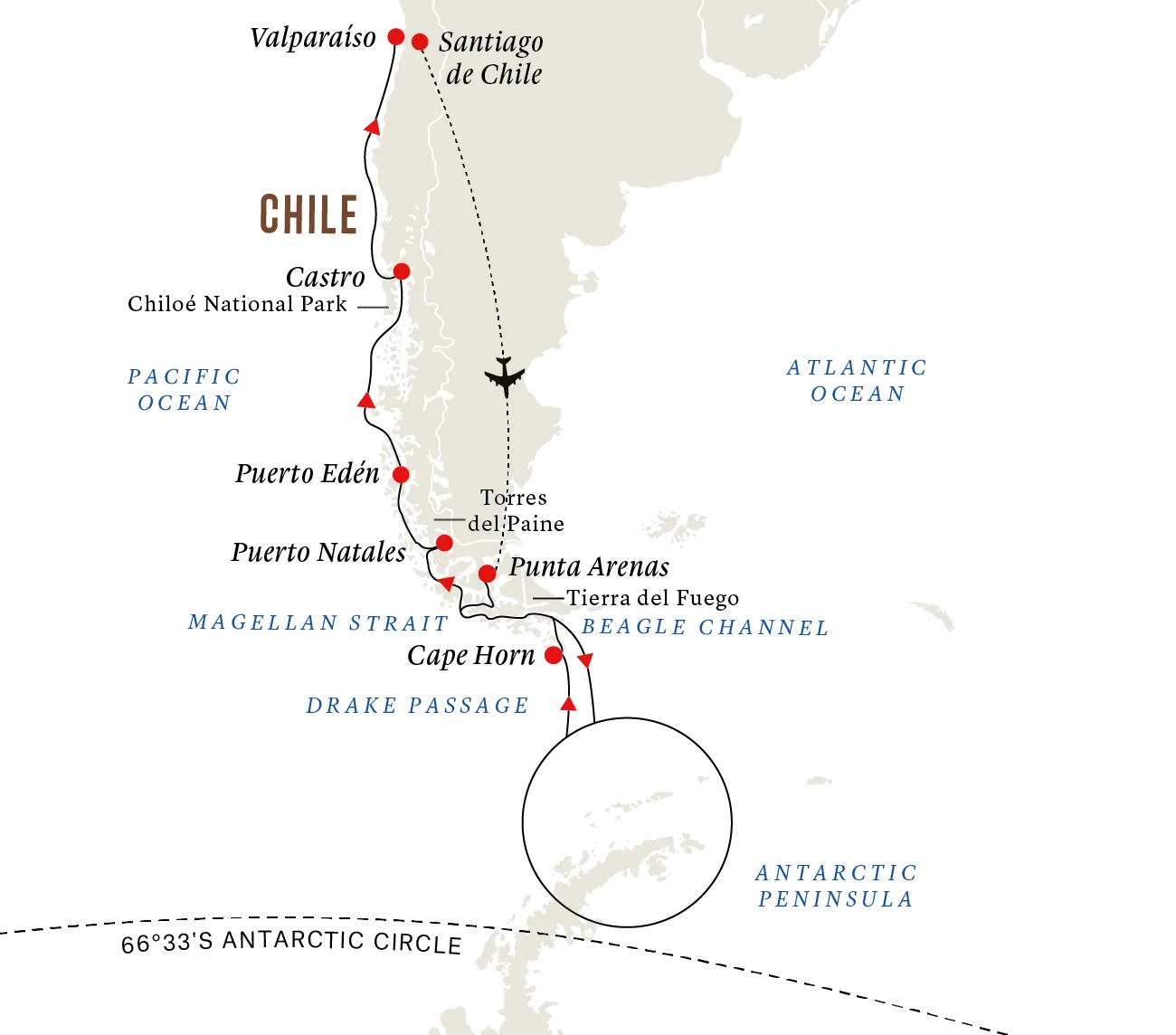 A map of the destination route