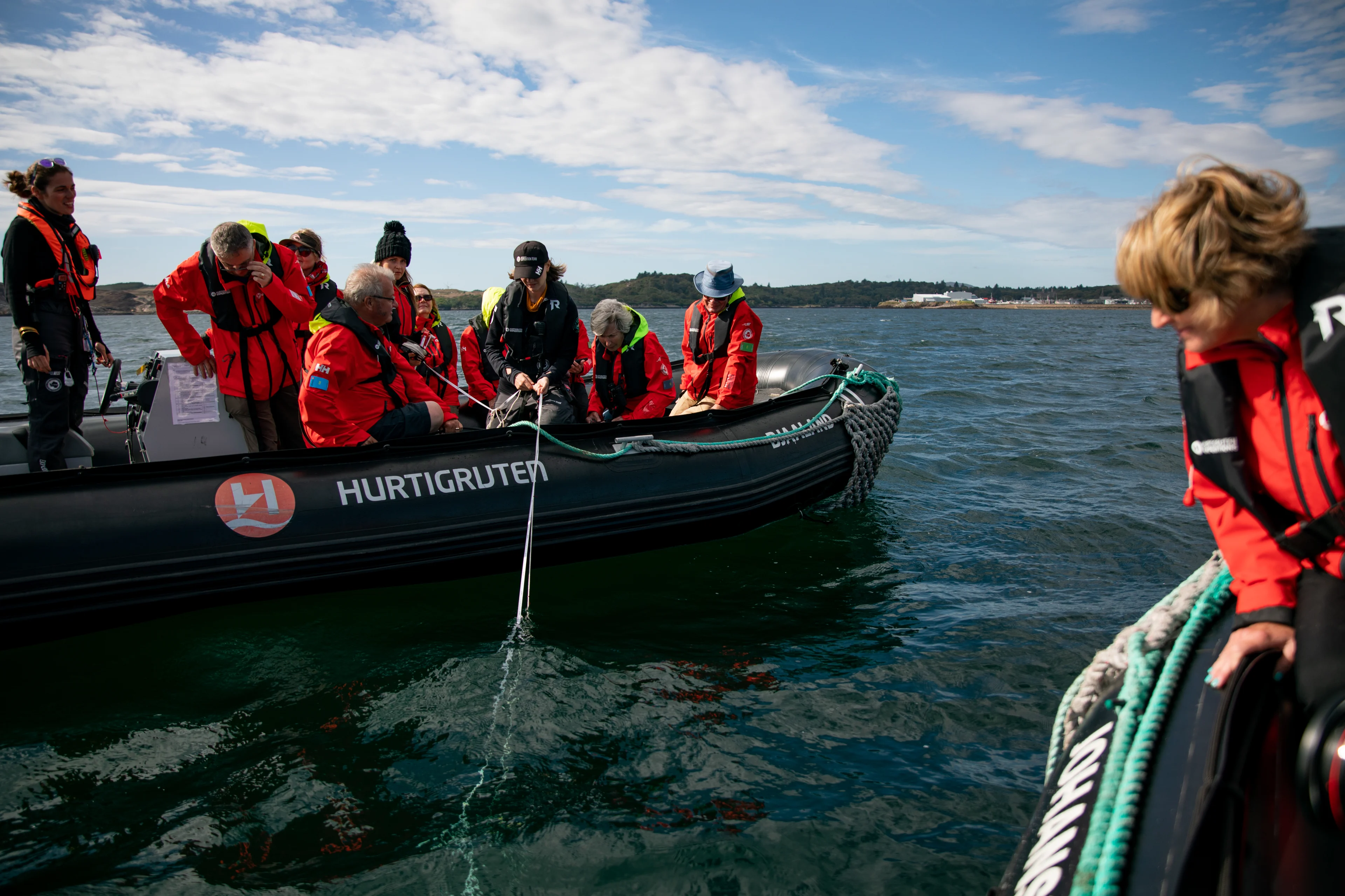 Collecting samples onboard a science boat, Isle of Islay, Scotland. Photo: Tom Woodstock/Ultrasharp