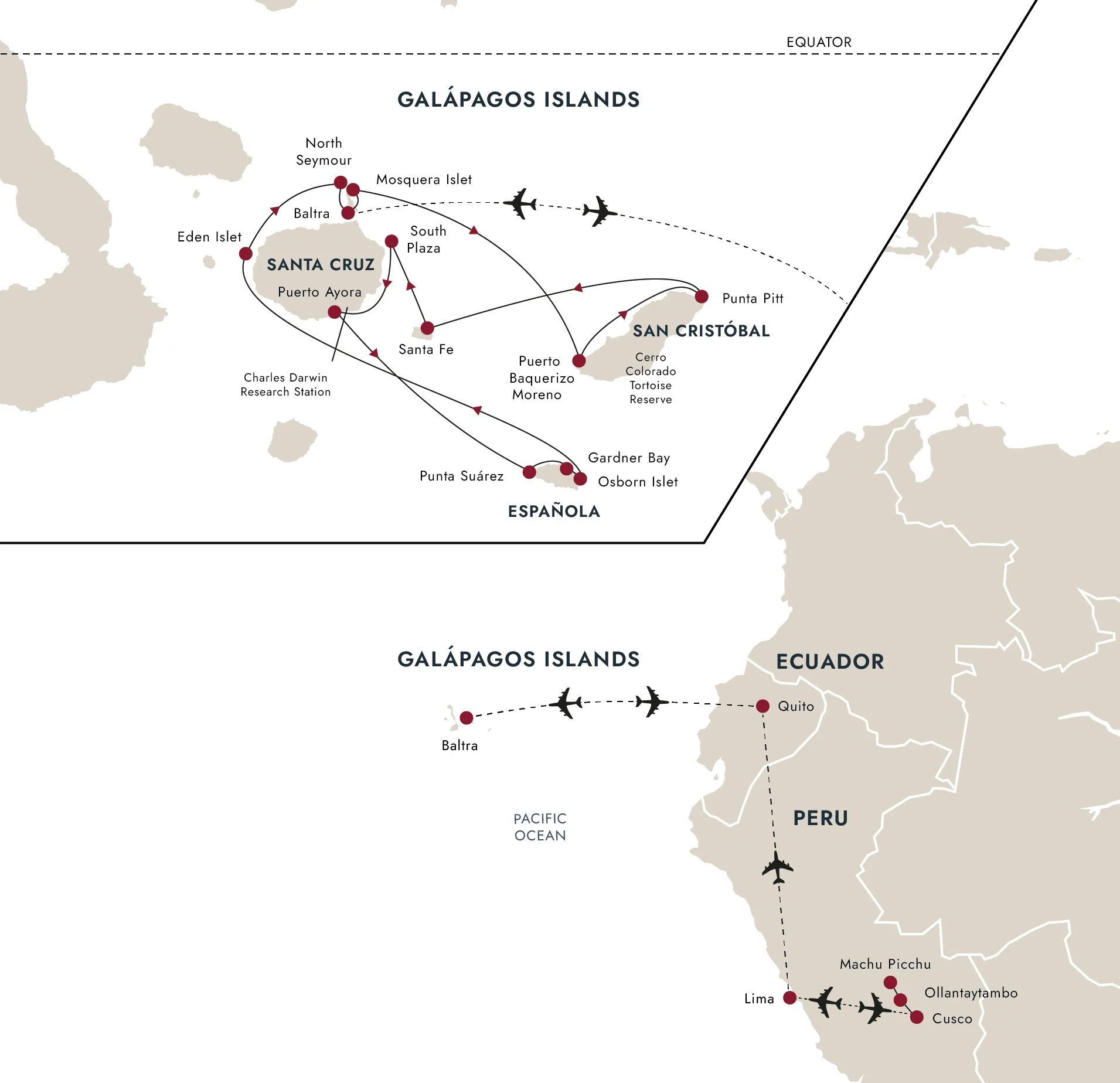 A map of the destination route