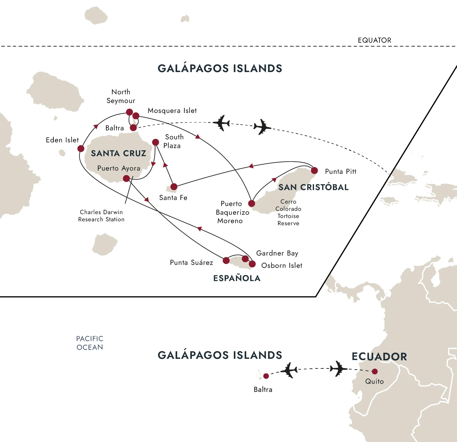 A map of the destination route