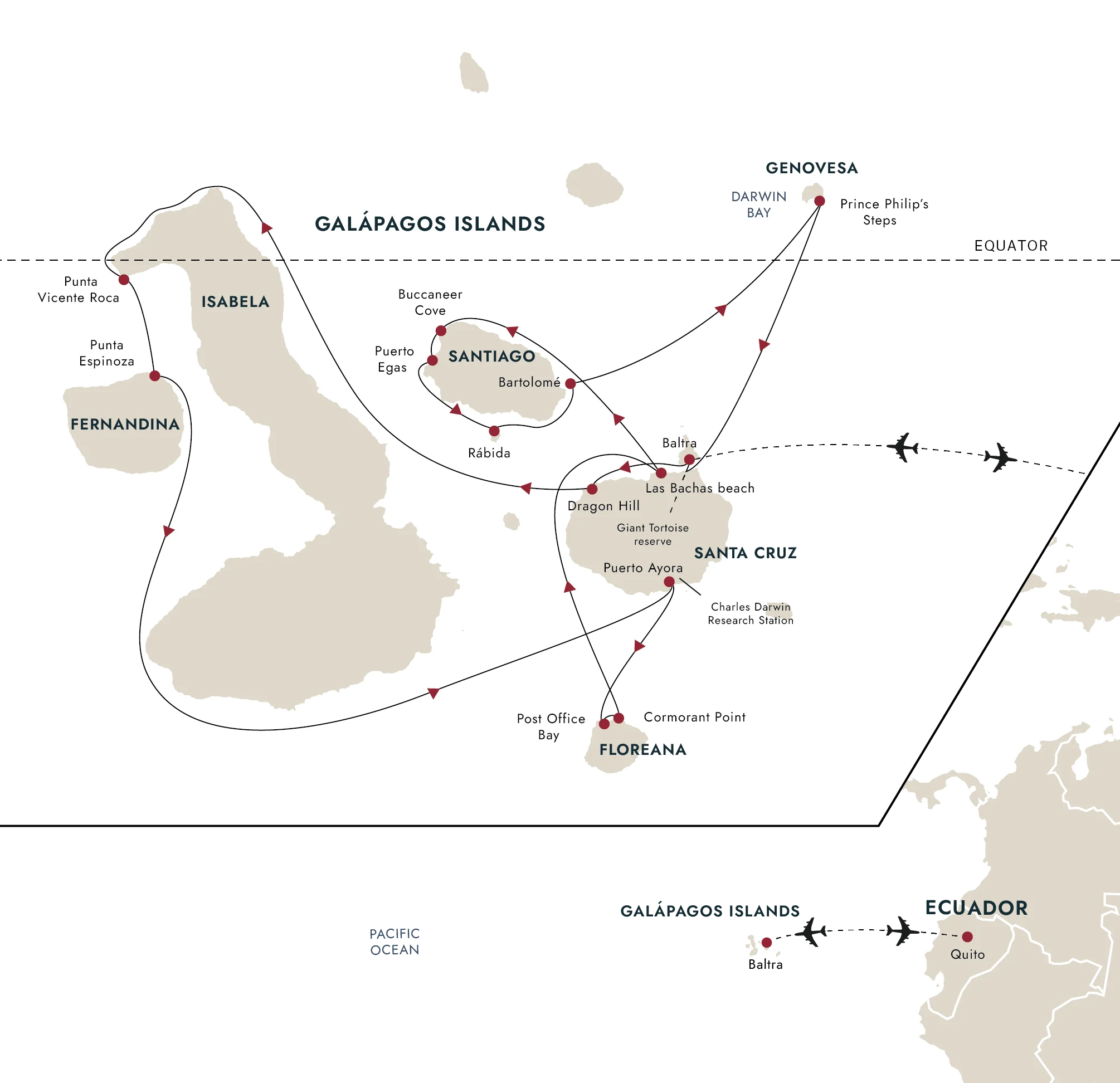 A map of the destination route