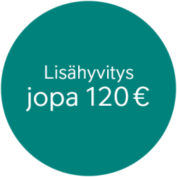 Lisähyvitys jopa 120 €