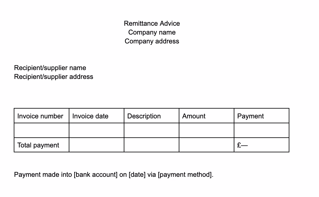 Remittance advice example An example of a remittance advice