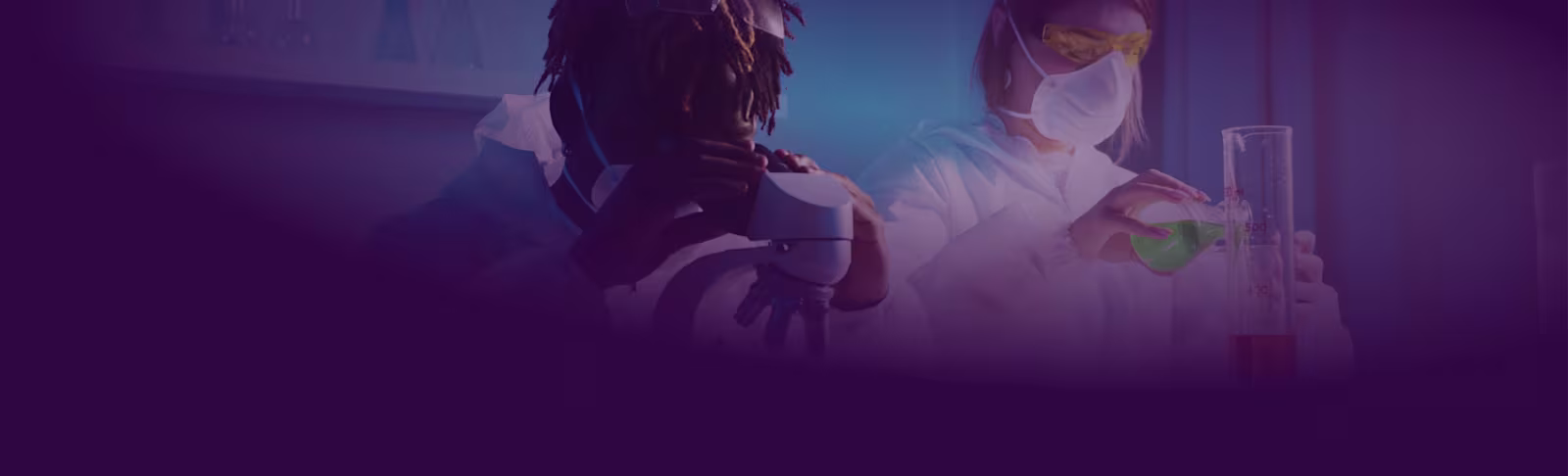 Two students in a science lab