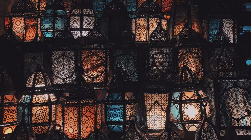 A selection of colourful Egyptian famous lanterns