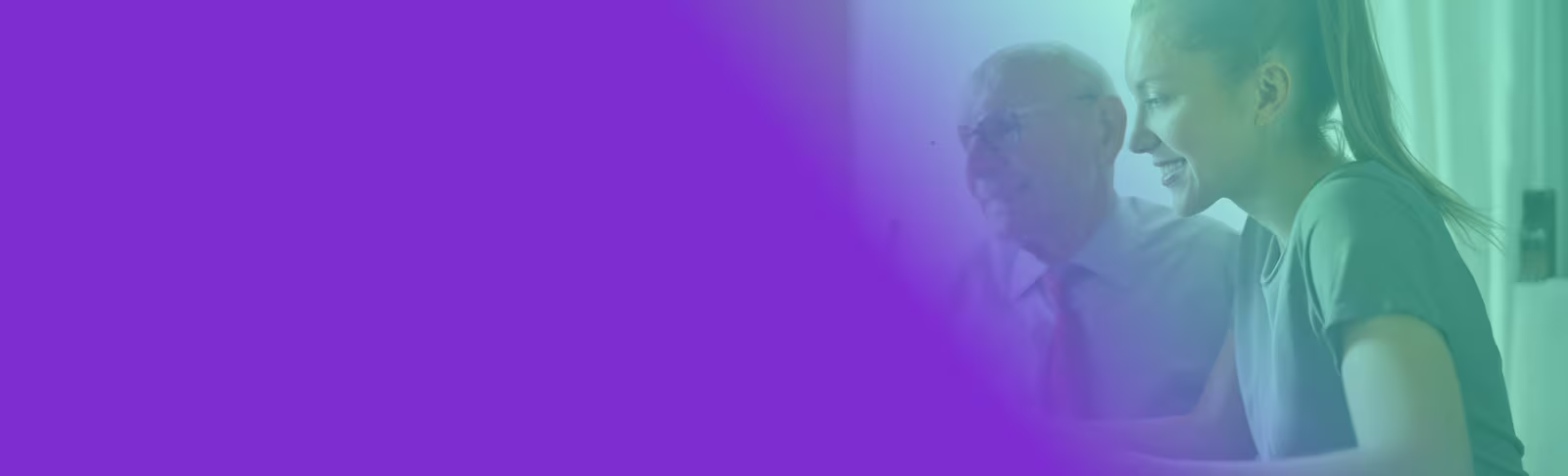 r2-2-min A purple banner, with a gradient going into a picture of two people