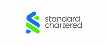 An image of the Standard Chartered Bank logo, in a black font, with a green and blue logo to the left