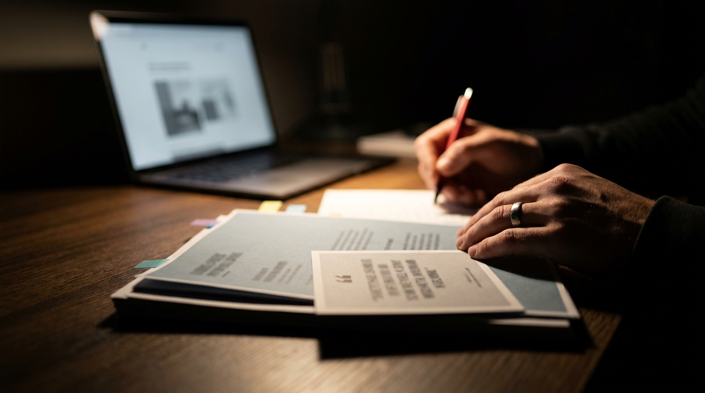 Documentation automation illustrated as a drafted document waiting for review