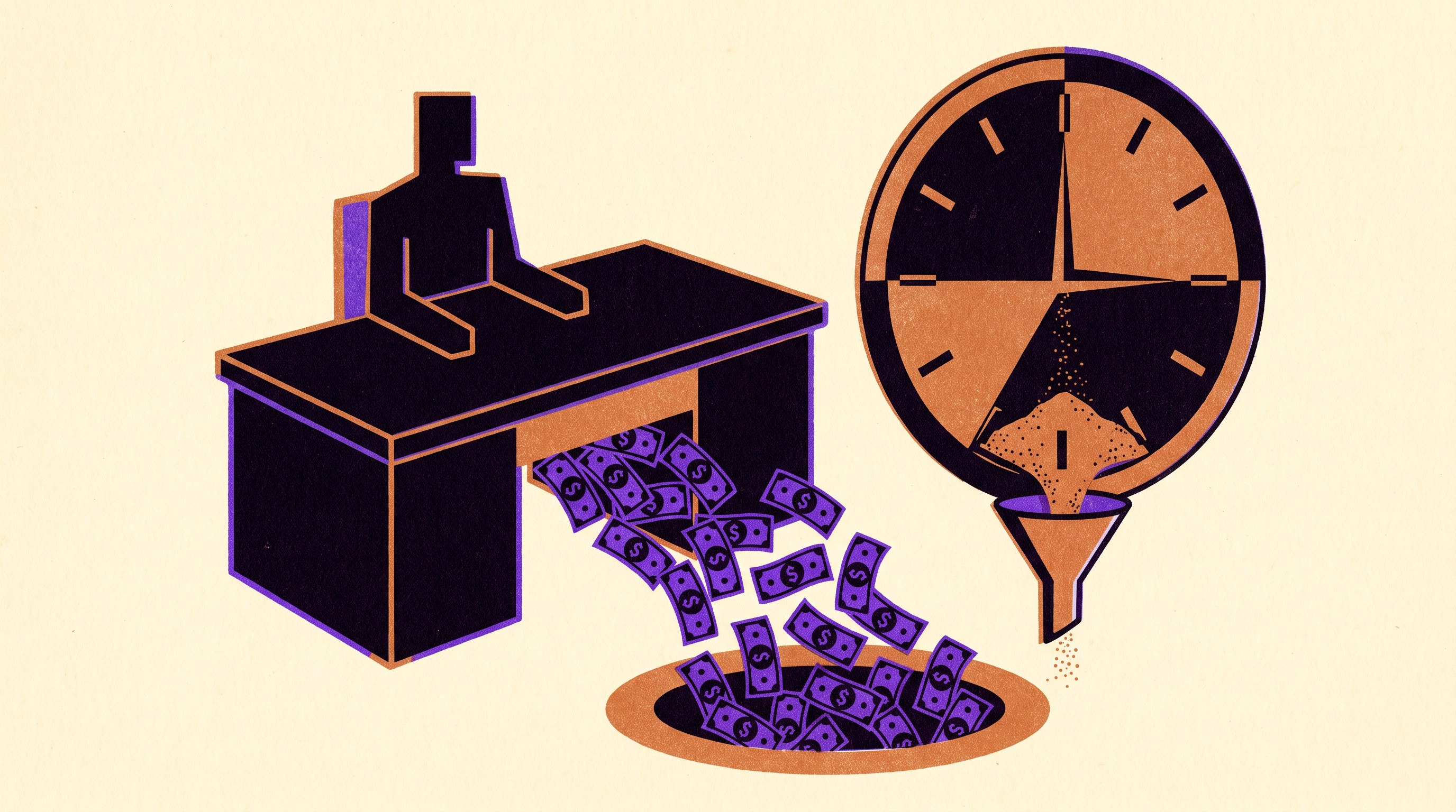 Visualization of cost dripping through a workflow funnel