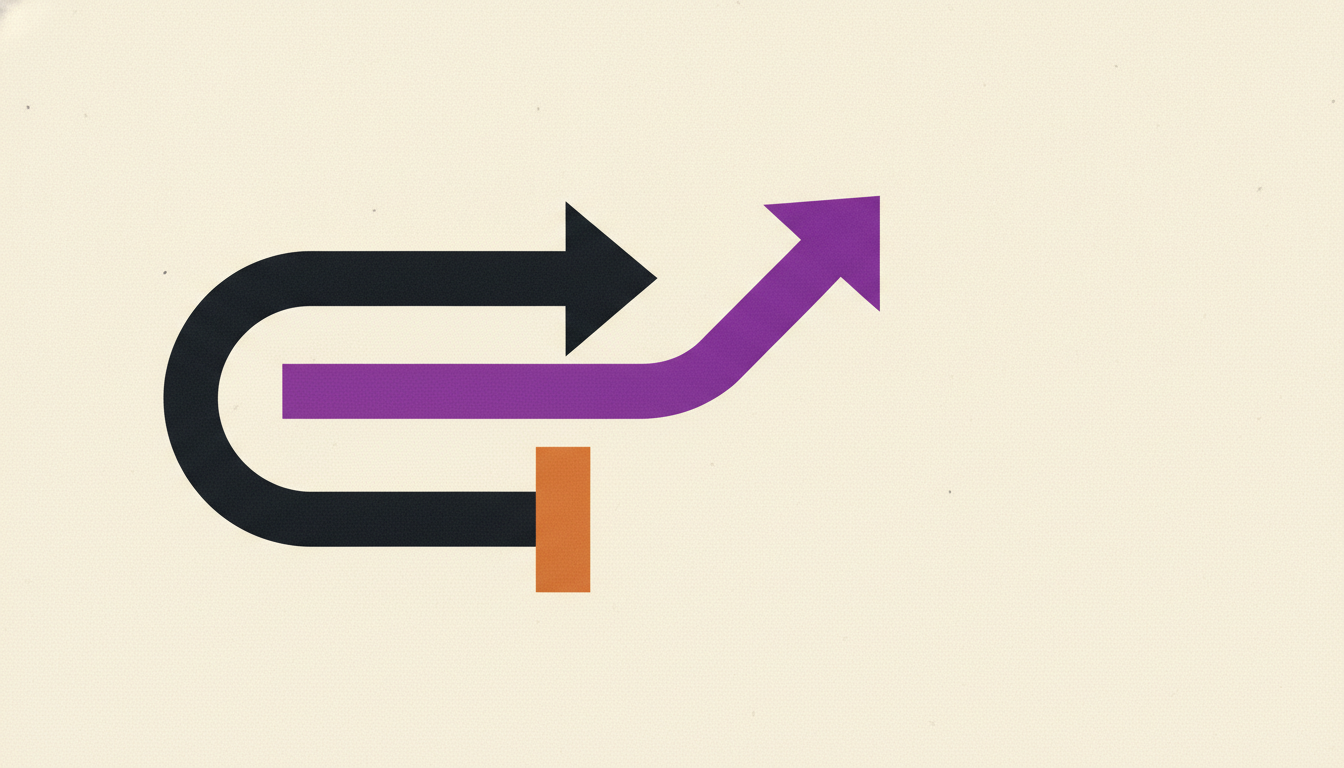 Abstract geometric illustration of a suspended workflow being handed to a managed service team