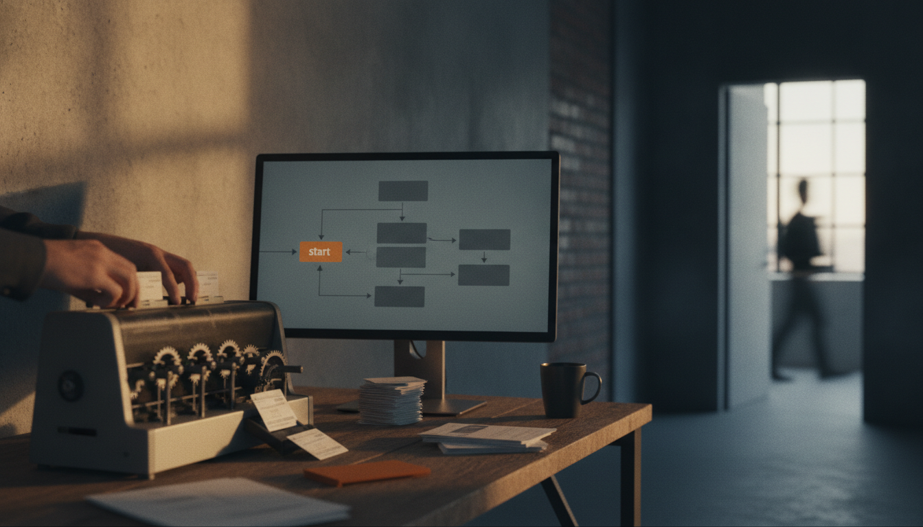 Small business team reviewing a running workflow automation on a shared screen