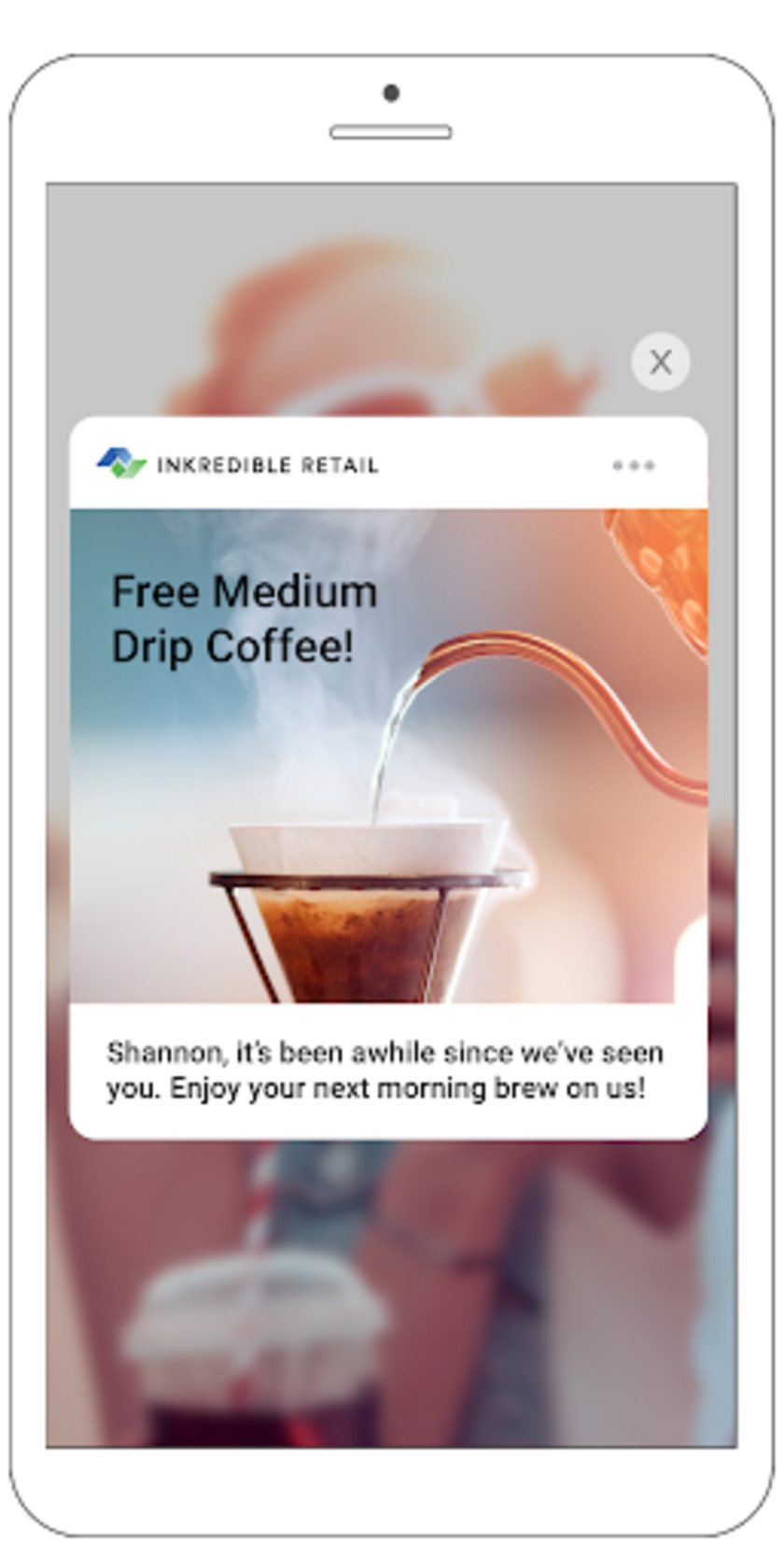 Tiime-targeted push notification from Inkredible Retail