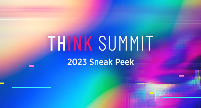 Blog title design reading: Think Summit 2023 Sneak Peek