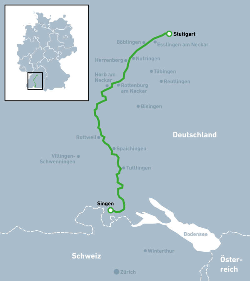 Schematischer Gesamtverlauf der Strecke.