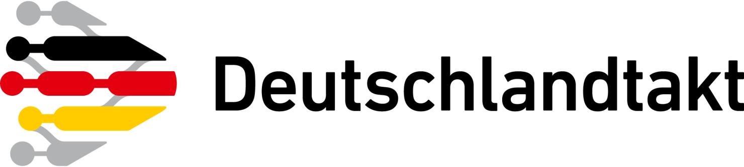 Die Grafik zeigt das Deutschlandtakt Logo.