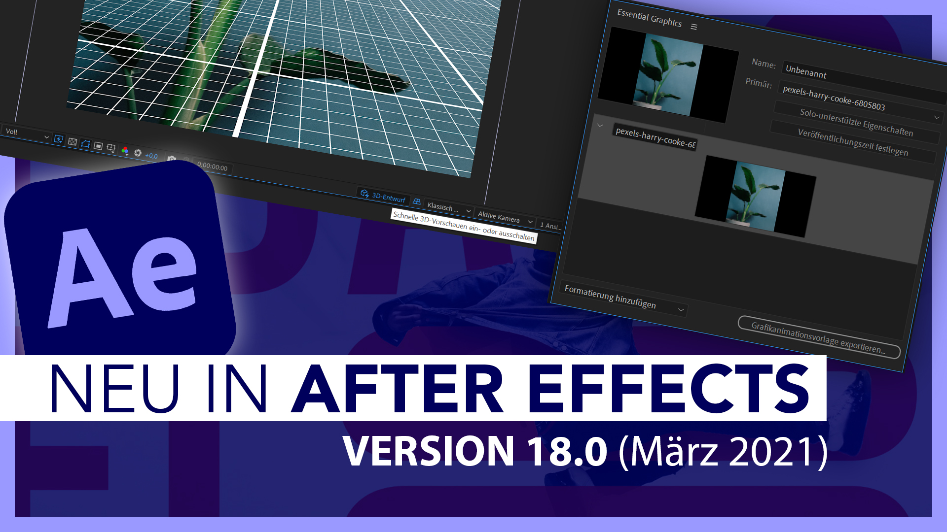 Neu in Adobe After Effects V18.0 (Alle Funktionen im Überblick): Medien in MoGraph Vorlagen & Co.