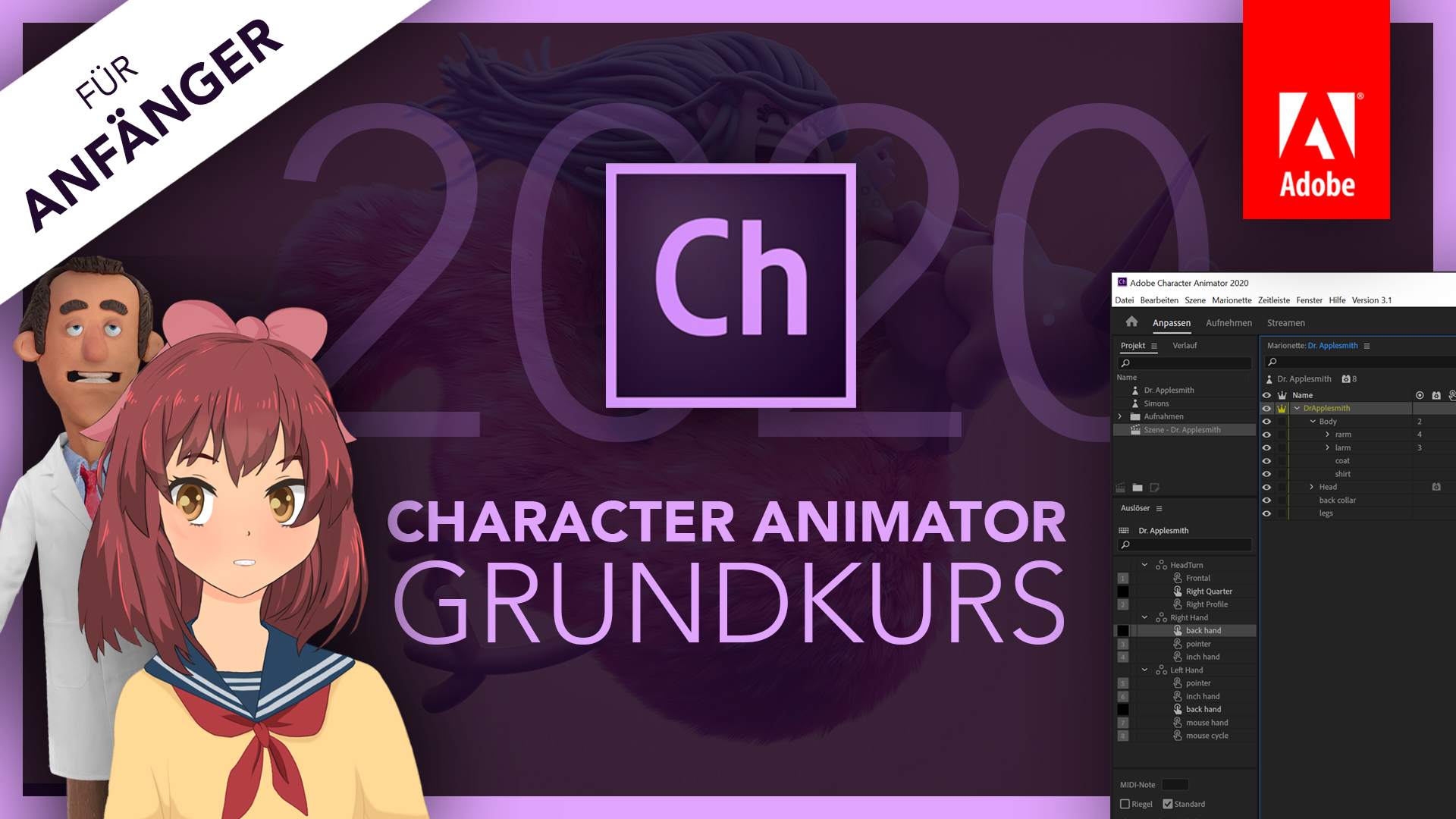 Adobe Character Animator 2020 (Grundkurs für Anfänger) Deutsch