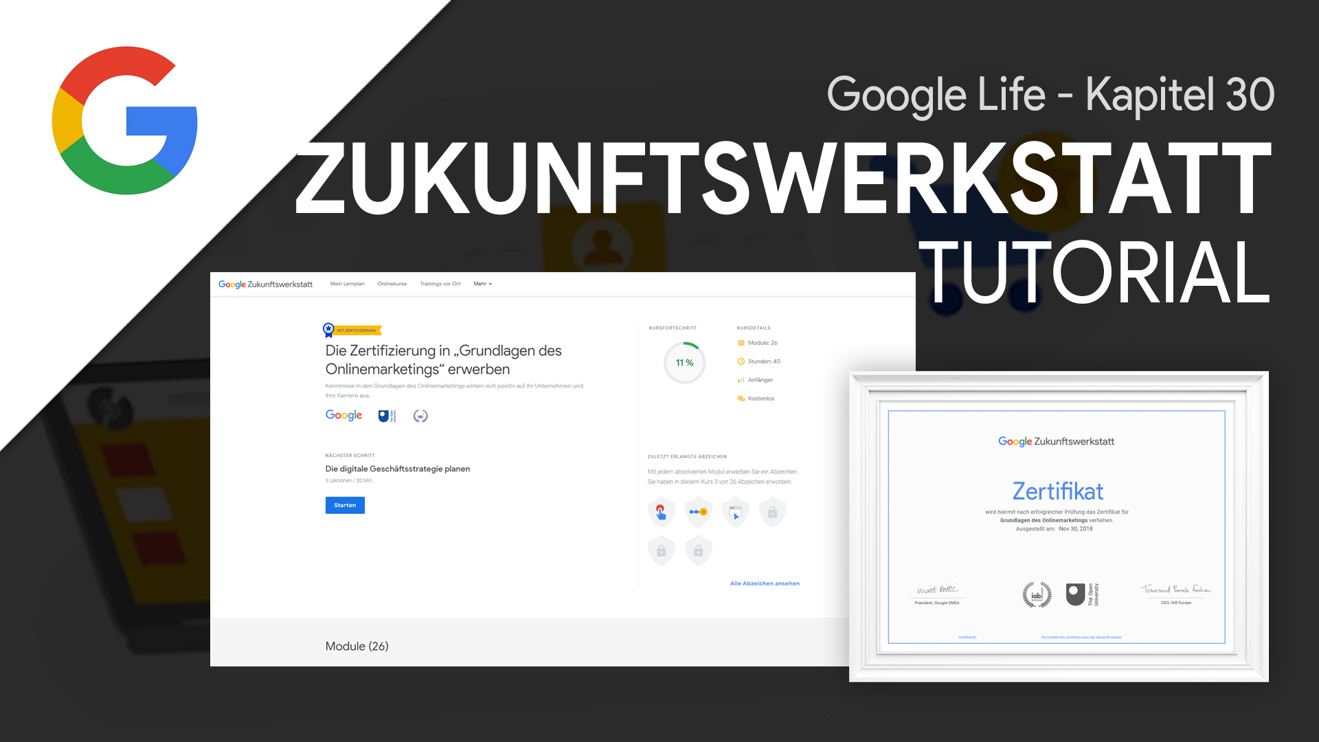 Google Zukunftswerkstatt (Tutorial): Kostenlose Kurse zu Online-Markting