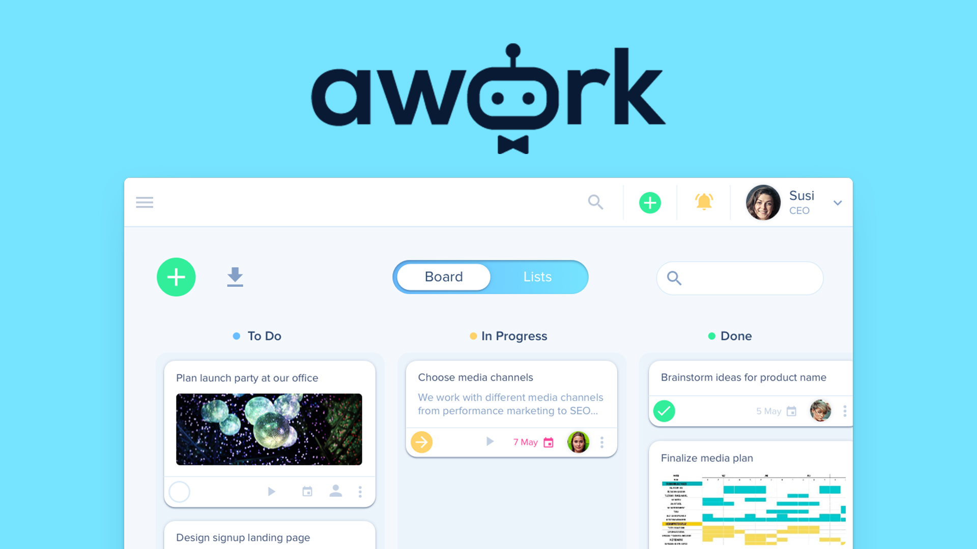 Projekte planen & organisieren mit awork (Das große Tutorial)