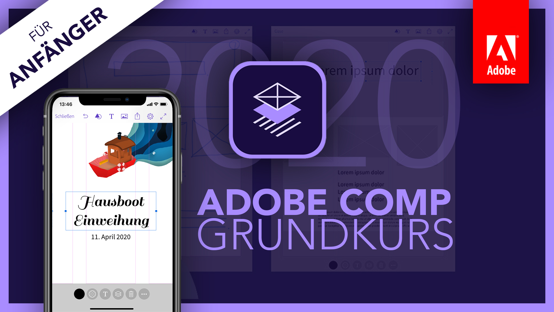 Adobe Comp 2020 (Grundkurs für Anfänger) Deutsch (Tutorial) App
