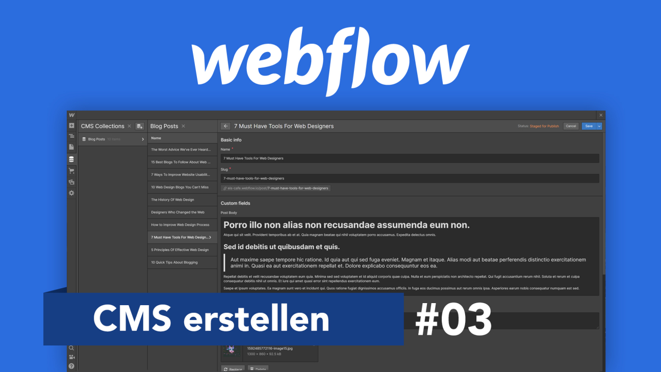 Webflow CMS: Dynamische Inhalte & Design erstellen (Tutorial) Alles was du wissen musst