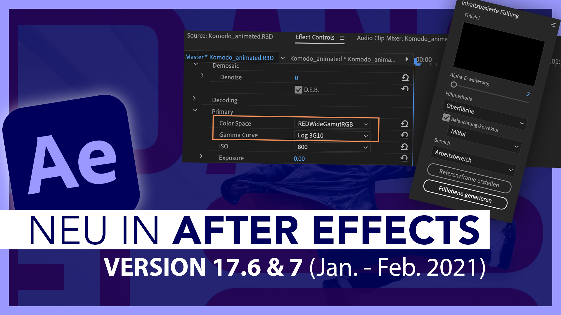 Neu in Adobe After Effects V17.6 & 7 (Alle Funktionen im Überblick): Verbesserte Inhalt. Füllung & Co